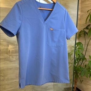 Figs Blue Scrub Top